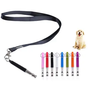 Custom Logo Professionele Ultrasone Huisdier Training Tool Hond Training Fluitje Met Lanyard Voor Stop Blaffen