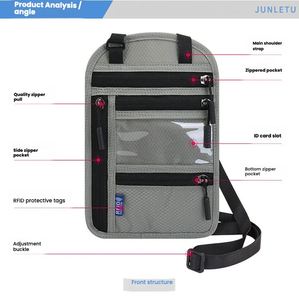 Paquete de 2 Porta Pasaportes de Nailon con Bloqueo RFID, Cartera Oculta para el Cuello, Bolsillo para Teléfono, Ligero, para Usar Debajo de la Ropa - Product Image 3