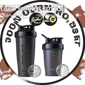 Bouteille d'eau de sport en acier inoxydable avec logo personnalisé imprimé en sérigraphie, gobelet à protéines, <span class=keywords><strong>shaker</strong></span> en métal écologique, bouteille en plastique - Product Image 2