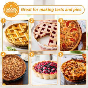 Juego de 6 Moldes para Tartas con Base Extraíble, Antiadherentes, para Tartas de Frutas, Quiches y Pasteles - Product Image 5