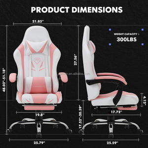 Silla de juego rosa más barata de <span class=keywords><strong>Chaho</strong></span>, <span class=keywords><strong>sillas</strong></span> de ordenador de juego Led, luz Rgb, silla de juego para Gamer con reposapiés y masaje - Product Image 3