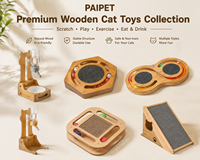 PAIPET Griffoir pour chat, Griffoir rond ondulé avec balles interactives, Jouet tournant en bois pour chat, Vente en gros personnalisée