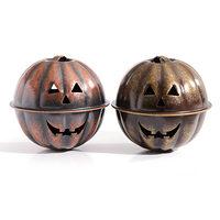 Clochette Métallique Personnalisée OEM 60mm en Forme de Citrouille ou Visage de Fantôme pour Halloween, Ornement Suspendu pour Fête, Maison, Porte ou Décoration d'Arbre