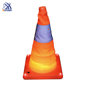Cône <span class=keywords><strong>de</strong></span> <span class=keywords><strong>signalisation</strong></span> pliable <span class=keywords><strong>orange</strong></span> <span class=keywords><strong>de</strong></span> sécurité <span class=keywords><strong>de</strong></span> 450 mm, cônes <span class=keywords><strong>de</strong></span> <span class=keywords><strong>signalisation</strong></span> rétractables avec lumière LED - Product Image 2