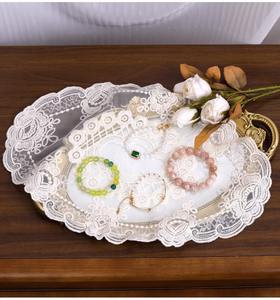 Manteles Individuales <span class=keywords><strong>Grandes</strong></span> <span class=keywords><strong>de</strong></span> Encaje Retro Beige con Bordado Estilo Palacio Coreano, Naperones <span class=keywords><strong>de</strong></span> <span class=keywords><strong>Ganchillo</strong></span> Francés Hechos a Mano, Manteles Bordados para Mesa - Product Image 1