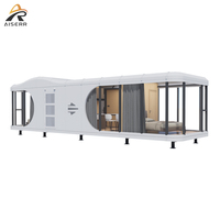 Maisons mobiles préfabriquées en aluminium de luxe, modernes et détachables, type capsule spatiale, pour usage en villa et atelier