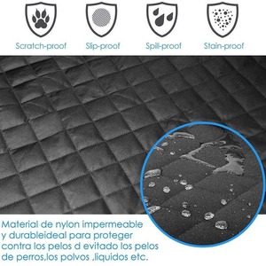 Funda Impermeable para Asiento de <span class=keywords><strong>Coche</strong></span> para <span class=keywords><strong>Perros</strong></span>, Acolchada con Diseño de Diamantes 600D, <span class=keywords><strong>Protector</strong></span> de Maletero para SUV, Solapas Laterales Antiarañazos y Antideslizantes - Product Image 4