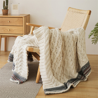 Kly – canapé-lit d'été en tissu doux 100% acrylique, grande couverture moelleuse touffetée avec glands