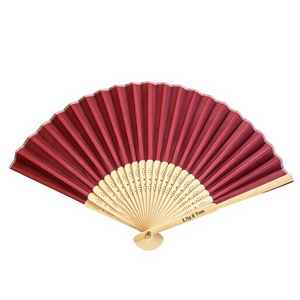 Abanico Plegable de Bambú Hecho a Mano por L.Tig & Team, Diseño Moderno Pintado en Rojo, Forma Natural, Artículo de Colección, Regalo Decorativo - Product Image 1