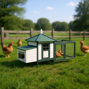 Gallinero de madera con corral para aves de corral, recinto exterior de 4x8 pies - Product Image 2