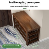 2025 nouvelle armoire à chaussures multicouche en bambou véritable pour un usage domestique; Meubles de salon modernes; Banc à chaussures pour hall d'entrée étroit