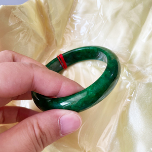 Brazalete de jade chino absolutamente natural, Jadeíta verde completo para mujer, caja de joyería, regalo con certificado - Product Image 3