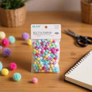 Ilan Bolita Pompom 1Cm Couleur Macaron 100Pc Fournitures Artisanales - Product Image 2
