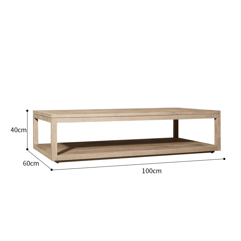 Teak wood coffee table: 100*60*40