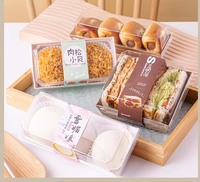 Boîte d'emballage alimentaire en PET recyclable pour pâtisserie, dessert, biscuits, gâteaux, conteneur jetable en plastique avec couvercle