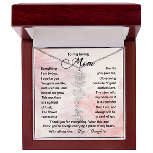 Collar con Colgante Clásico de Cobre con Nombre de Flor Personalizado para Mi Querida Mamá, con Tarjeta de Texto Personalizada - Regalo del Día de la Madre de la Parte de la Hija - Product Image 2