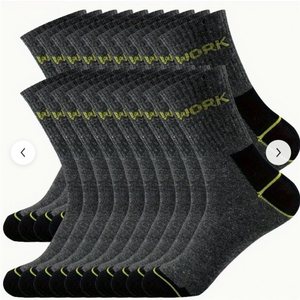 Work Ankle <b>Socks</b> Men Dark Gray Sweat Absorbent Casual Daily Wear 12 Pairs - Product Image 5