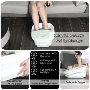 Nuovo Design pieghevole elettrico riscaldamento pediluvio Spa massaggiatore macchina Spa con grande rullo di massaggio e bolle di ossigeno massaggio