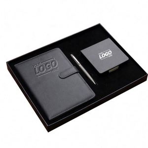 Premium A5 Notebook <b>Gift</b> <b>Set</b>: Branded Journal, Keychain & Wallet - Perfect Corporate <b>Gifts</b> & Promotional Items - Product Image 1
