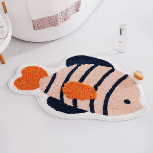 พรมซับน้ำลายการ์ตูนผ้าไมโครไฟเบอร์เนื้อนุ่มเสื่อกันลื่นในห้องน้ำลายปลามาใหม่ - Product Image 1