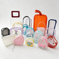 Sac à poupée en PVC fait main, tendance et personnalisé, étanche, transparent, pour présentation de jouets en peluche, porte-clés, breloque, pochette Ita transparente avec fermeture éclair