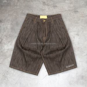Custom Vintage High Quality Japanese Selvedge Denim Jorts Shorts Fit Baggy Jeans Design Heavyweight 13oz Acid Wash Denim Shorts - Product Image 1