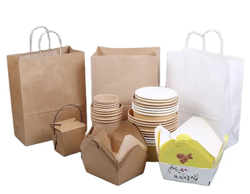Customizable disposable kraft paper bowl paper cup fried chicken box