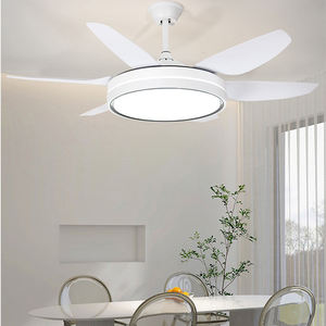 Ventilateur de plafond moderne blanc noir 55 pouces 6 vitesses télécommande LED avec lampe moteur BLDC matériau ABS utilisation dans le salon - Product Image 3