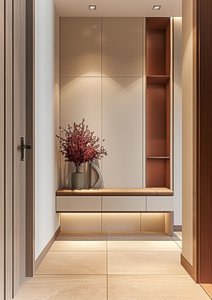 Armoire à chaussures encastrée sur mesure en bois massif, anti-humidité, grand meuble de rangement pour villa, mobilier complet pour toute la maison - Product Image 2