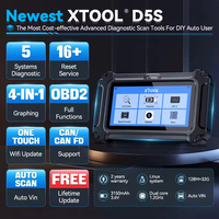 Lector de Códigos OBD2 Xtool D5S, Escáner de Diagnóstico para Automóviles con 5 Sistemas PCM/TCM/ABS/SRS, Compatible con Varios Idiomas