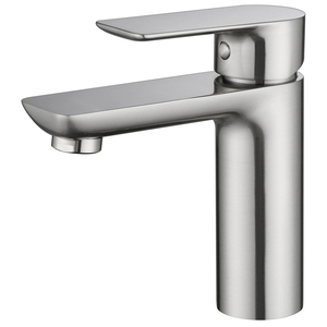 Robinet de lavabo monocommande de luxe en laiton brossé doré, à poser sur le comptoir, pour eau chaude et froide - Product Image 2