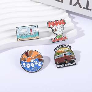 Broches de Aleación de Zinc Esmaltados con Diseño de la Costa Exterior, Estilo Pogue Life, Playa, Bosque, Paisaje Natural, Insignia de Solapa, Año Nuevo Chino - Product Image 2
