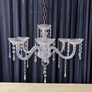 Lámpara de araña LANJO de cristal/acrílico con cristales en forma de gota de agua para decoración de techos de bodas - Product Image 3