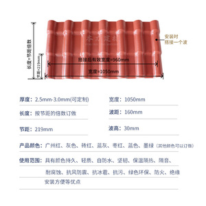 Benli Building Material Resin Roof Tiles 2.5mm 3.0mm Rectangle ASA888 Red For Villa Roof Waterproofing - Product Image 3