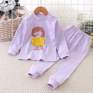 RTS al por mayor suave algodón orgánico niños pijama de manga larga conjunto Top y pantalón Casual niños ropa de dormir - Product Image 3