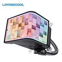 Refroidisseur liquide AIO magnétique LOVINGCOOL OEM unique avec écran incurvé 3D 2K de 6,67 pouces et ventilateur de 360 mm pour boîtier d'ordinateur