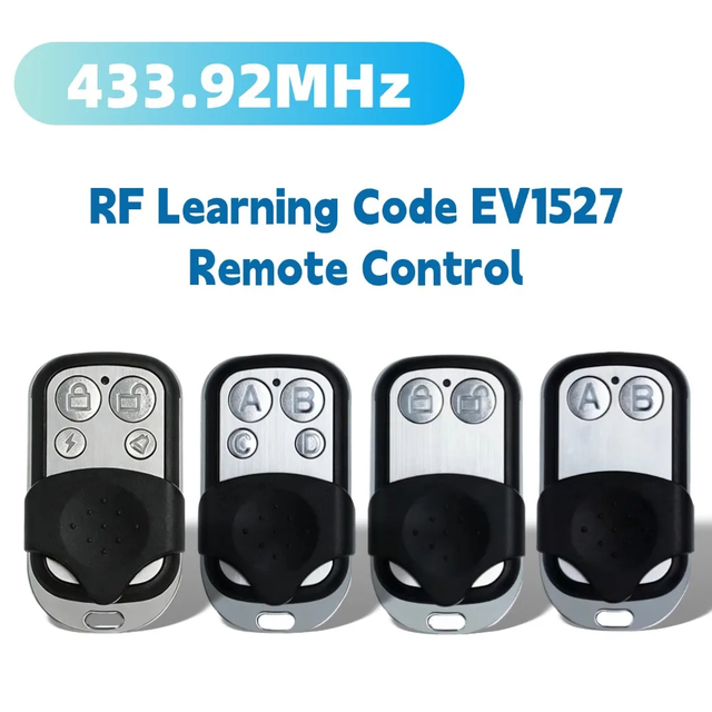 Wireless Remote Controller 433.92MHz RF Learning Code EV1527 2/4-Button Metal Keychain for Garage Door Gate Opener