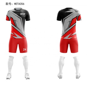 Uniformes de Fútbol Personalizados para Clubes Escolares, Camisetas de Fútbol Transpirables, Pantalones Cortos, Conjunto de Camiseta y Pantalones Cortos de Fútbol Sublimados - Product Image 2