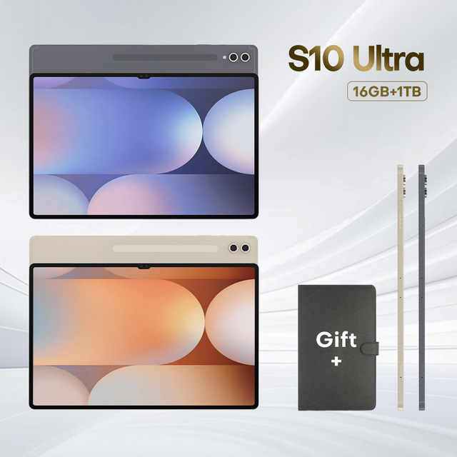 New S10 Ultra 10.1" Smart Tablet PC MTK Octa Core Android with GSM Wi-Fi6 Cellular Call Fingerprint & Camera Functions