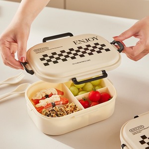 Nordic Style Portable <b>Lunch</b> <b>Box</b> Rectangle Compartmentalized Microwave Safe For Daily Use - Product Image 4