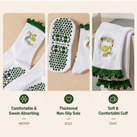 Chaussettes de sport personnalisées brodées antidérapantes pour yoga et pilates, chaussettes respirantes élastiques en gros pour studio d'entraînement