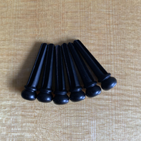 Ebony Bridge Pins with Abalone Inlay, Folk Guitar String Pegs / String End Pins, Guitar Replacement Parts