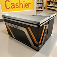 Comptoir de caisse en métal durable, petit comptoir de caisse pour mini-marché, stand de caisse pour la vente au détail