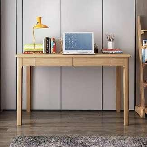 Wood <b>Computer</b> <b>Desk</b> with Drawer for Home Office Study <b>Space</b> <b>Saving</b> Design - Product Image 2