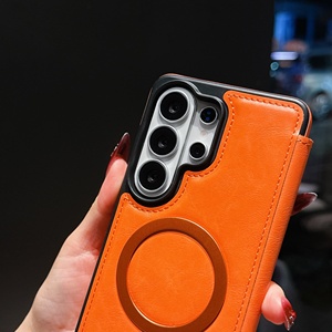 Funda Tipo Cartera con Tarjetero para <span class=keywords><strong>Samsung</strong></span> <span class=keywords><strong>Galaxy</strong></span> <span class=keywords><strong>S22</strong></span> S23 S24 S25FE S26 Ultra, de Cuero PU, con Carga Inalámbrica y Cierre Magnético - Product Image 5