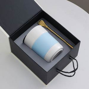 Custom logo Festival Business Gift <b>Box</b> Set 450ml Silicone Sleeve Ceramic <b>Double</b> <b>Wall</b> Insulated Travel Coffee Cup with Slider Lid - Product Image 3