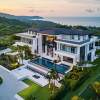 Villa préfabriquée multi-étages à structure en acier, fournie directement par l'usine, pour hôtels touristiques et résidences privées, certifiée CE