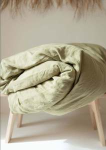 Housse de couette unie en coton lavé vert olive 100% avec 2 taies d'oreiller, style européen et américain, ensemble de literie 3 pièces pour la maison et les hôtels - Product Image 3