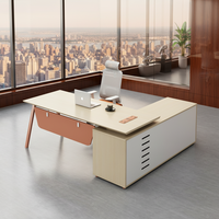 Escritorio Ejecutivo Moderno de Lujo en Forma de L, Multifuncional, de Madera, con Logotipo Personalizado para Oficina Ejecutiva