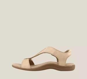 Sandali Ortopedici Comfort da <span class=keywords><strong>Donna</strong></span> - Scarpe Piatte con Cinturino a T in MICROFIBRA PU Regolabile, Nere, Rosse, Gialle, Blu - Product Image 5